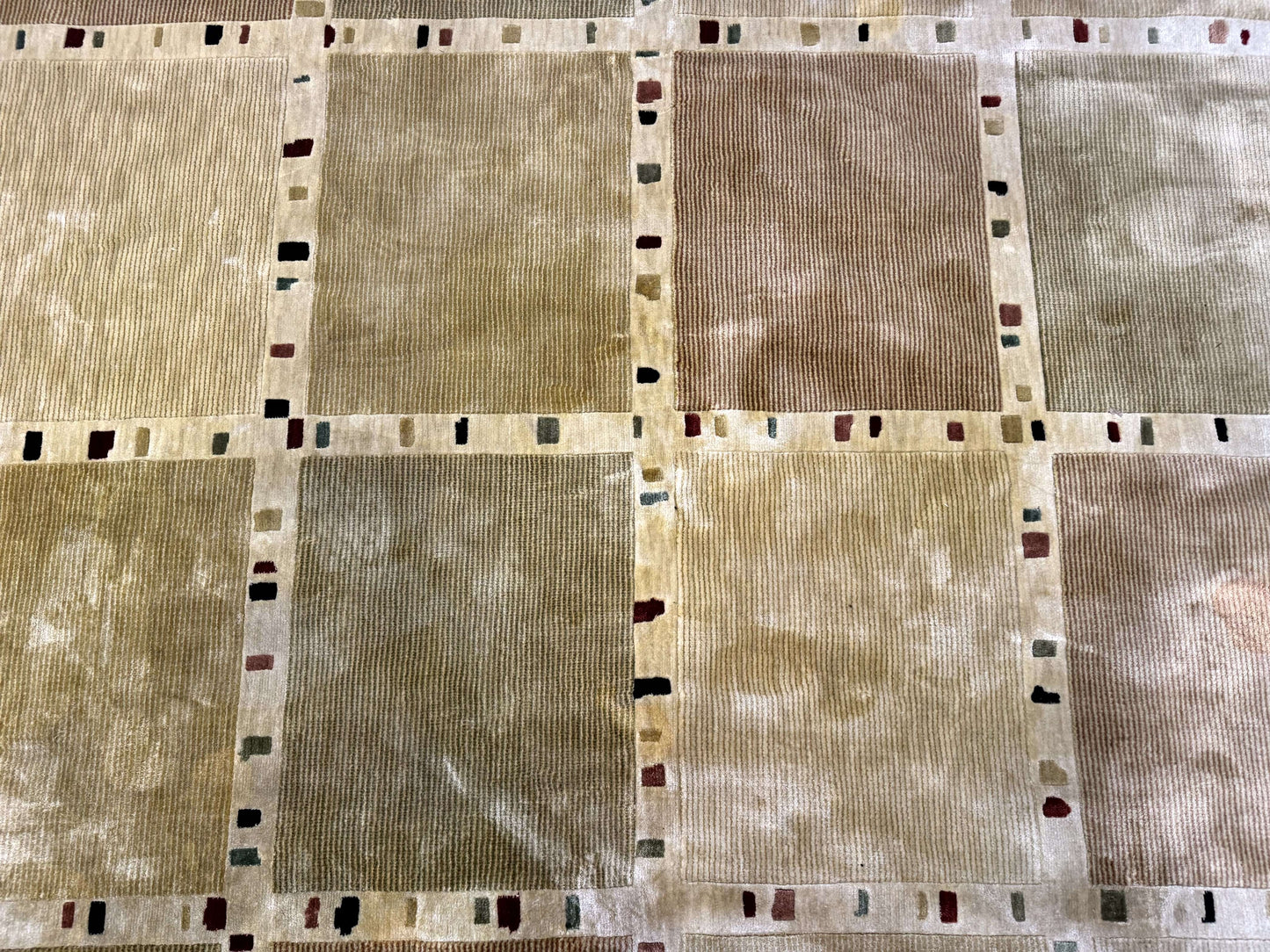Large Wool Rug 10x13, Panel Design, Modern Contemporary Carpet - Nuvé
