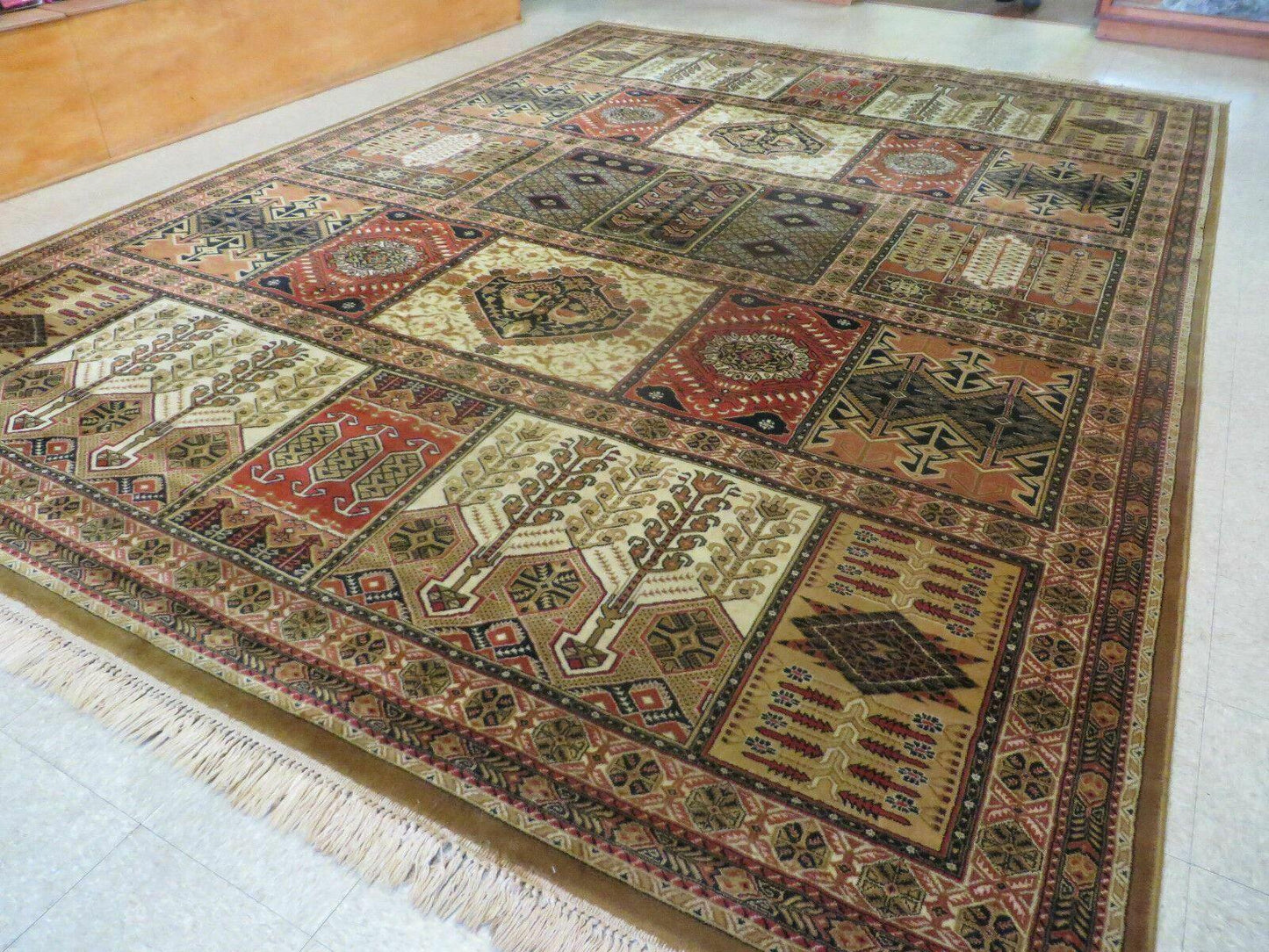 Couristan Rug 10x14, Large Belgium Power Loomed Wool Carpet 10 x 14 ft, Brown Tan Cream Oriental Rug, Living Room Rug, Large Area Rug - Nuvé