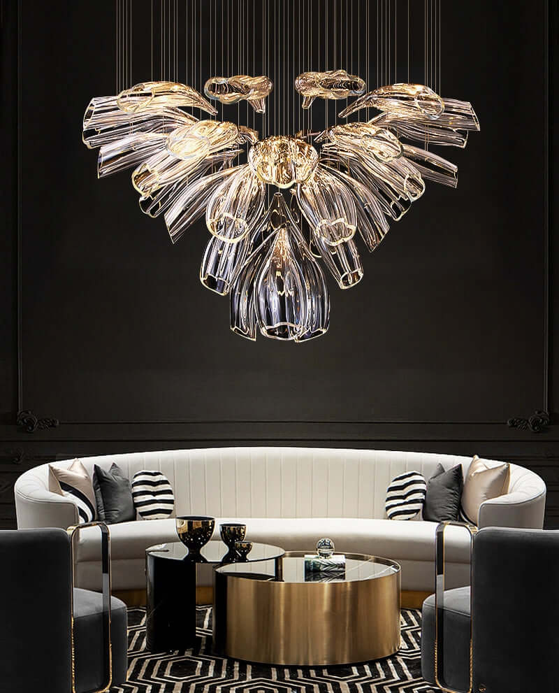 Glass Lotus Chandelier - Nuvé