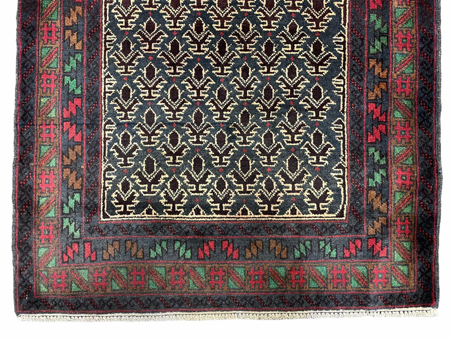 3x5 New Vintage Handmade Wool Rug Tribal Balouch Turkoman Prayer Rug Veggie Dyes - Nuvé