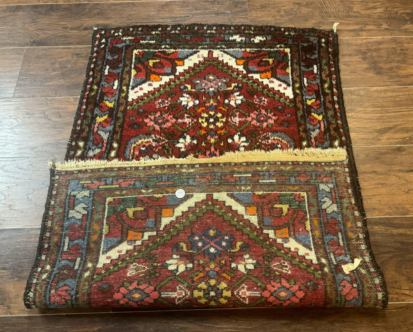 Small Red Persian Tribal Rug 2.6 x 4, Wool Rug, Persian Hamadan Rug - Nuvé
