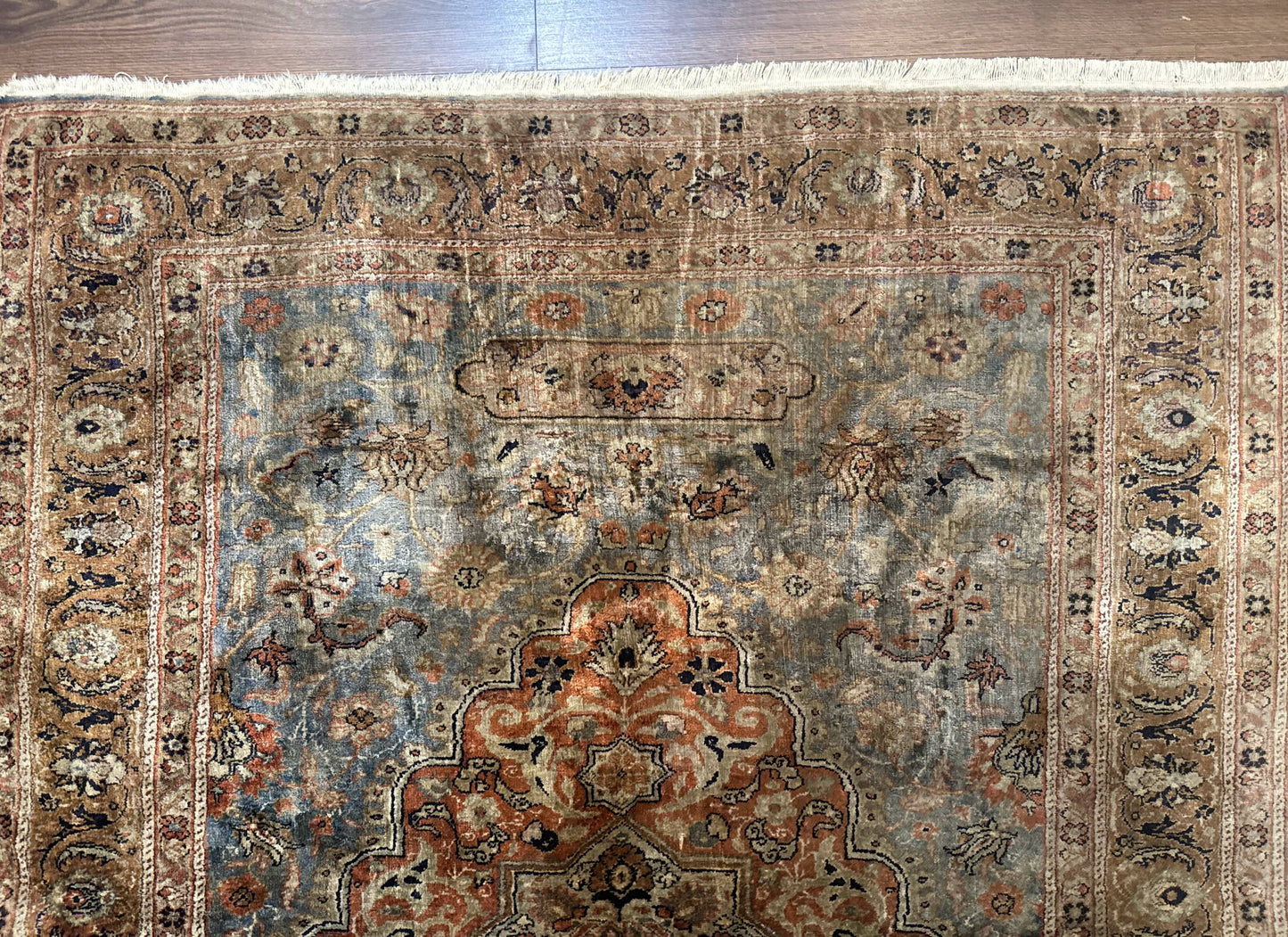 Silk Turkish Kayseri Rug 5x7, Light Blue - Nuvé