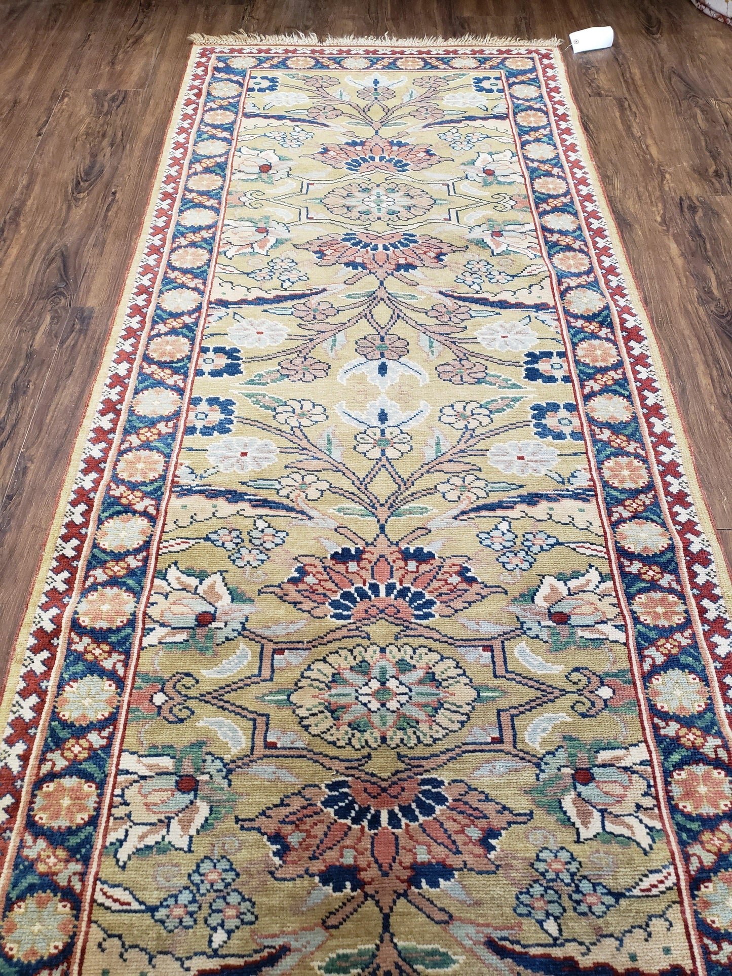 Hallway Runner Rug, Kitchen Runner, Sultanabad Hand Knotted Rug, Farmhouse Rug, 1950s Rug, Mahal Rug, Turkish Rug, Long Runner, Yellow - Nuvé