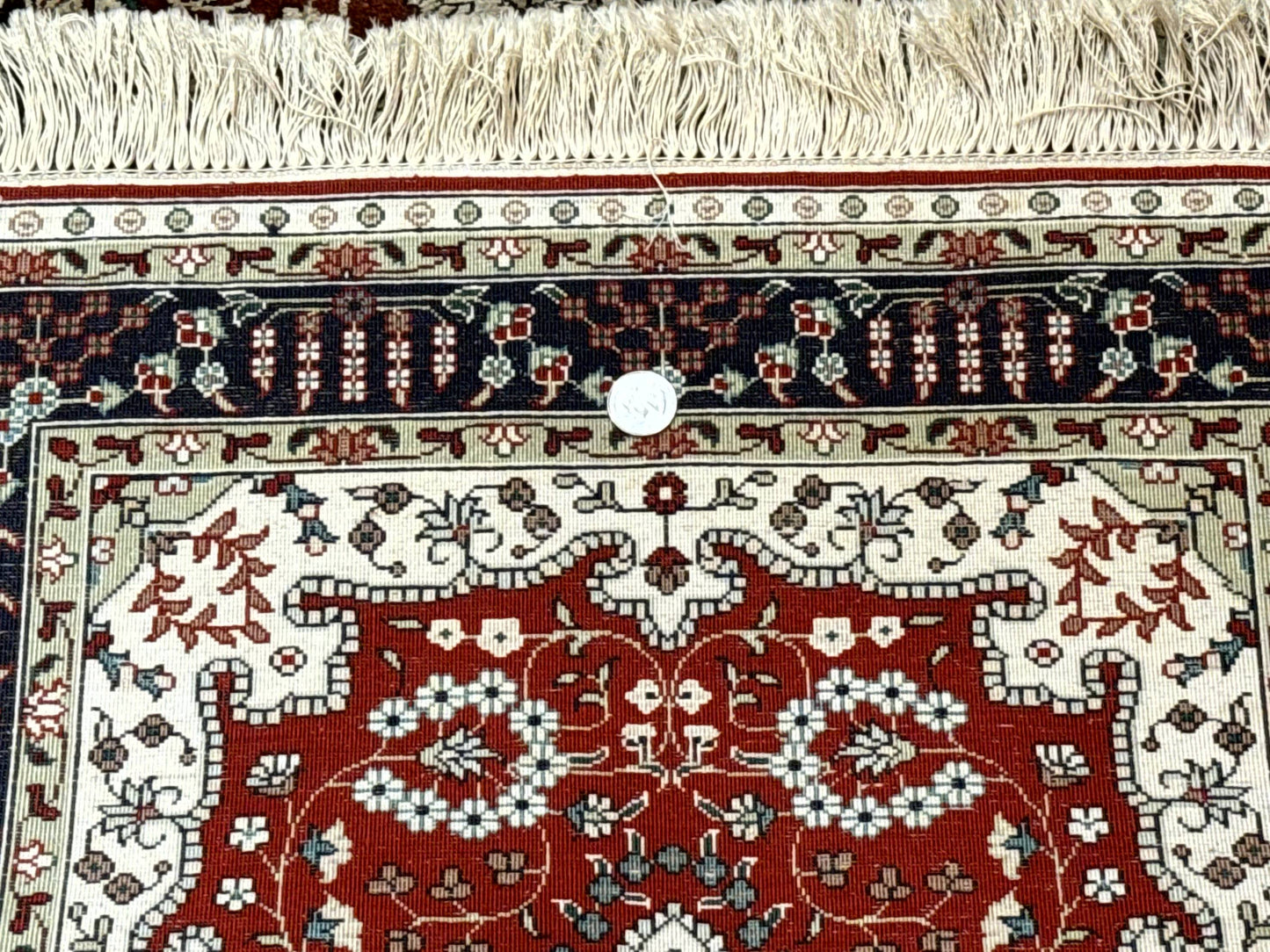 Turkish Silk Narrow Runner Rug 2 x 5.8, Very Fine 340 KPSI, Floral Medallions, Red - Nuvé