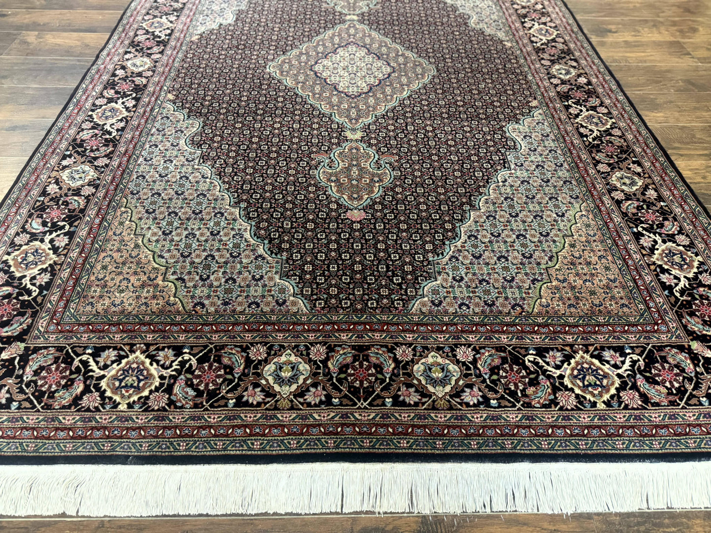 Sino Persian Rug 6x9, Herati Very Fine 400 KPSI, Black - Nuvé