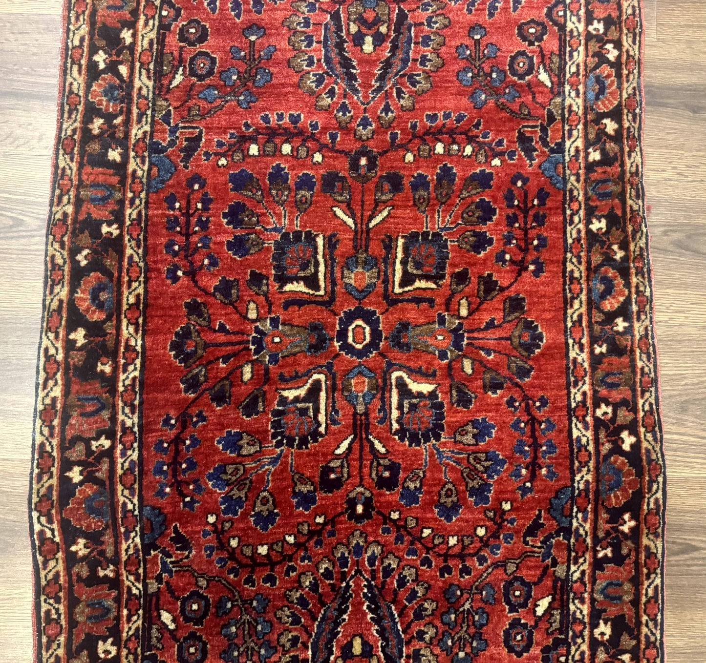 Small Red Persian Sarouk Rug 2.7 x 4.9, Floral, Antique - Nuvé