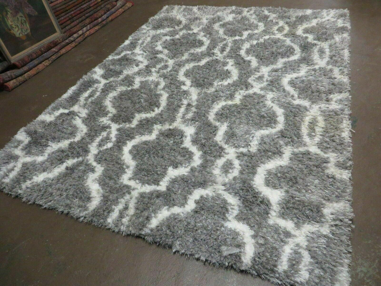 5' X 7' Modern Contemporary Israel Made Glimmer 205-45 Shag Rug Acrylic Bohemian Boho Home Décor - Nuvé