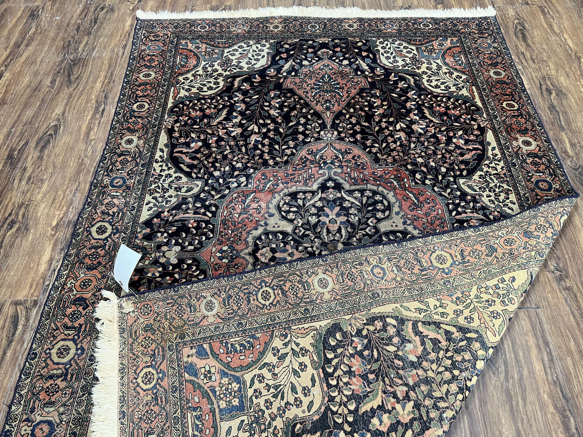 Antique Persian Sarouk Farahan Rug 4x7, Collectible Persian Carpet