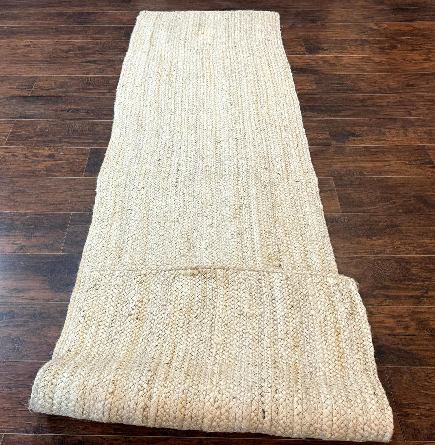 Modern Jute Runner Rug 2.7 x 10, Rug for Hallway or Kitchen, Farmhouse Rug - Nuvé