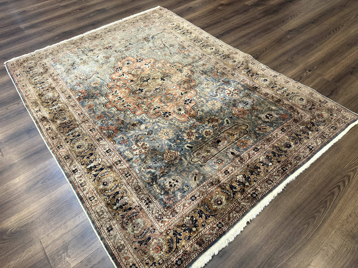 Silk Turkish Kayseri Rug 5x7, Light Blue - Nuvé