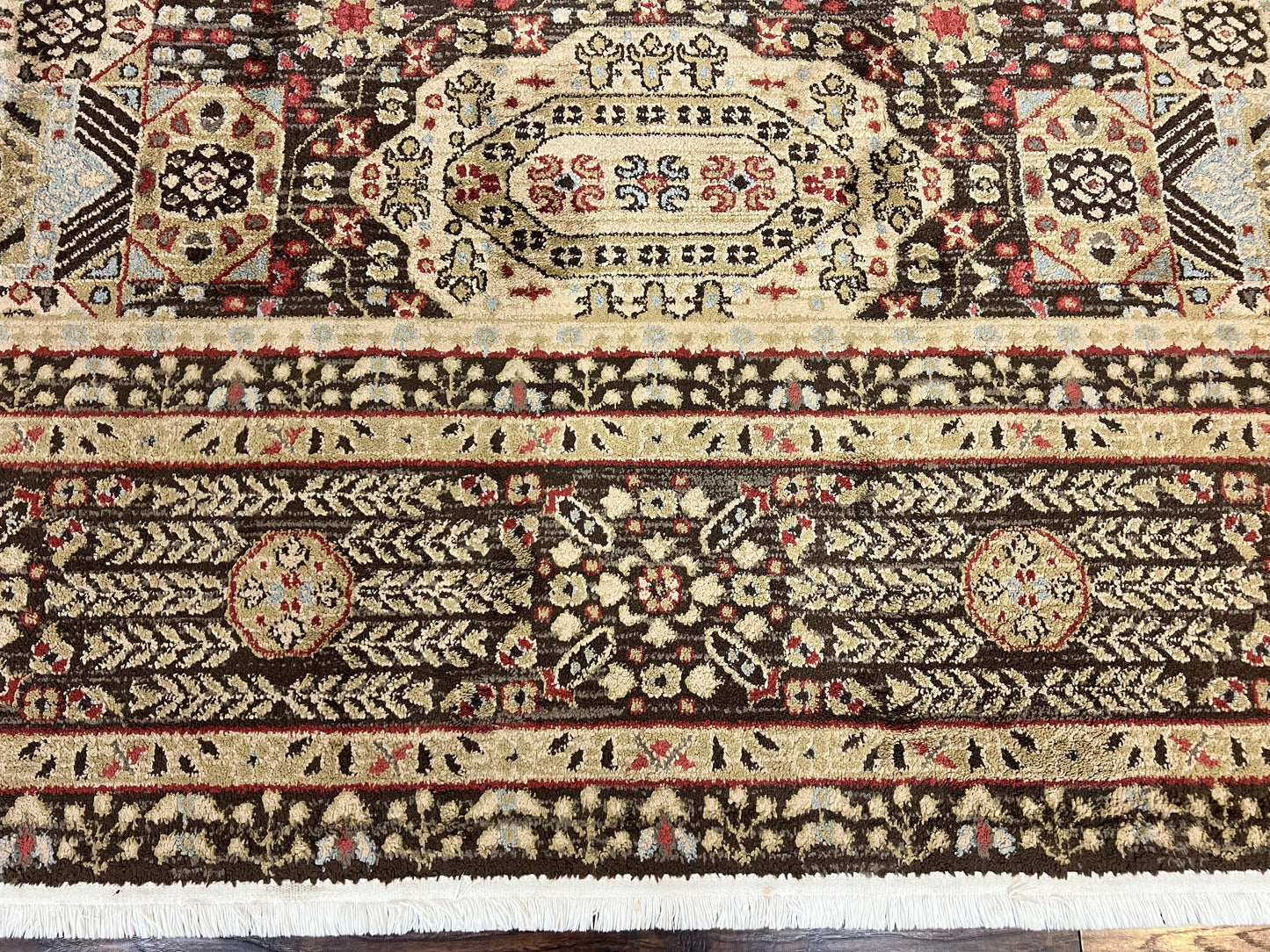 Room Sized Oriental Rug 10x11, Power Loomed Carpet, Tan Brown, Unique Loom - Nuvé