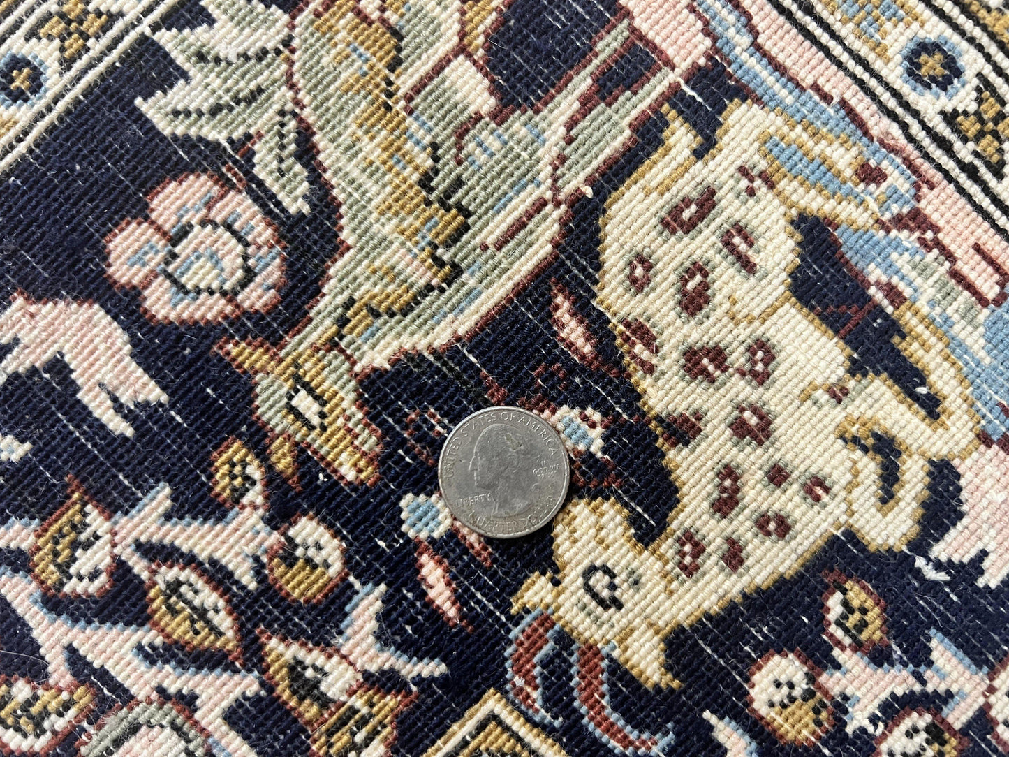 Persian Qum Tree of Life Rug 5x7, Wool and Silk Highlights, Animal Motifs, Vintage Hand Knotted Handmade Cream & Black Fine Oriental Carpet - Nuvé