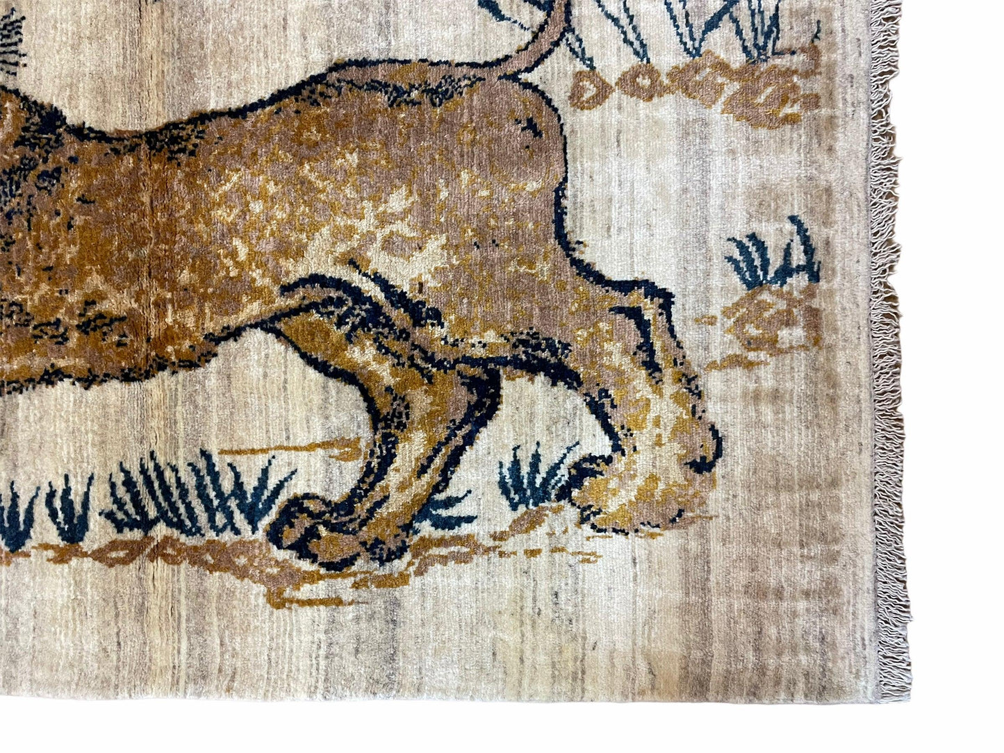 3.5 X 4 Handmade Hand-Knotted New Vintage Rug Quality Wool Lion Organic Dyes - Nuvé