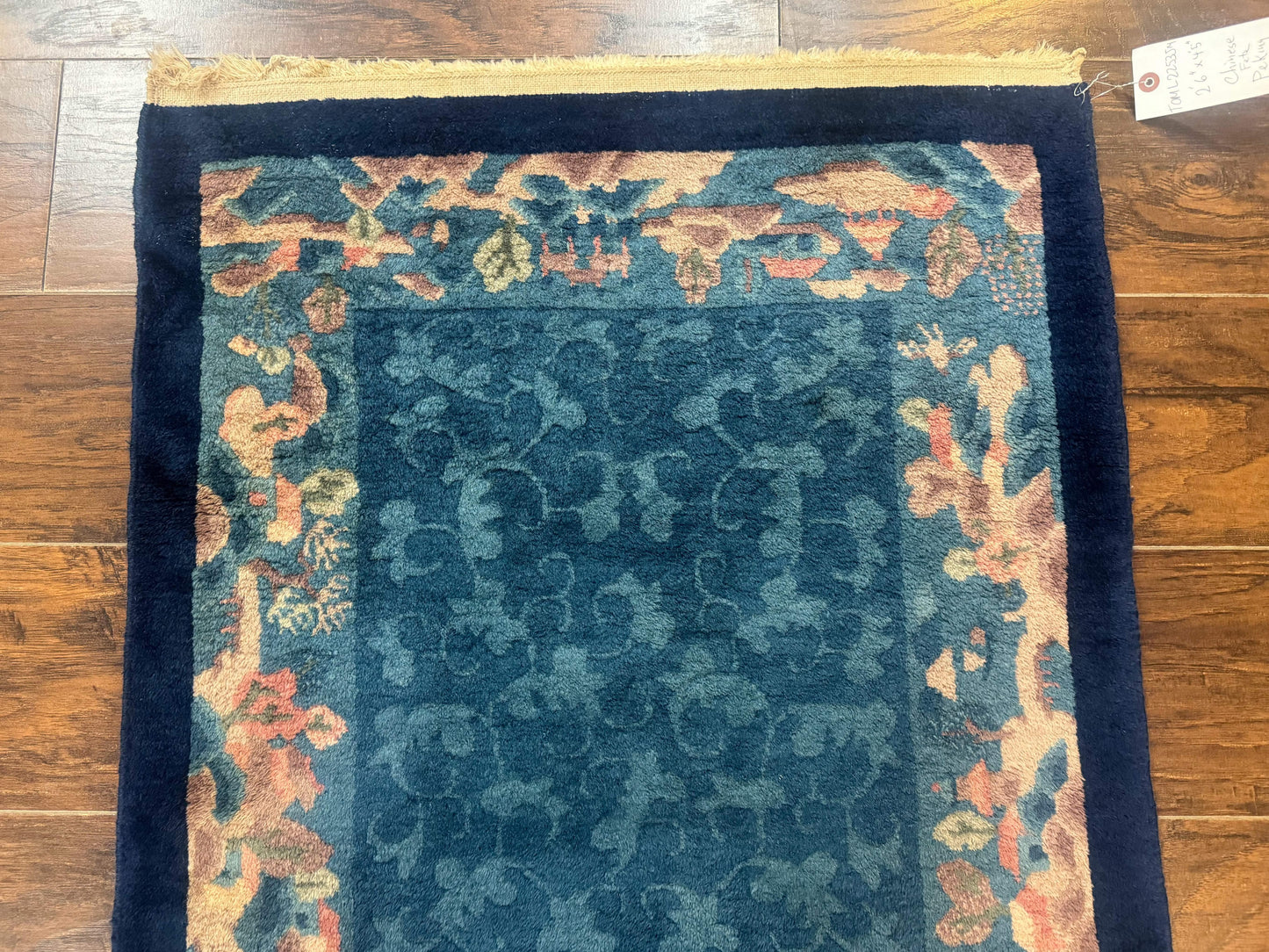 Blue Chinese Wool Rug 2.5 x 4, Peking Rug, Fete Rug, Semi Antique Chinese Carpet - Nuvé