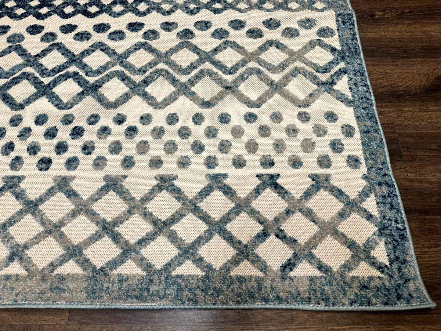 Modern Rug 8x10, Abstract Rug, Oat and Blue, Raised Pattern, Modway Rug Collection - Nuvé
