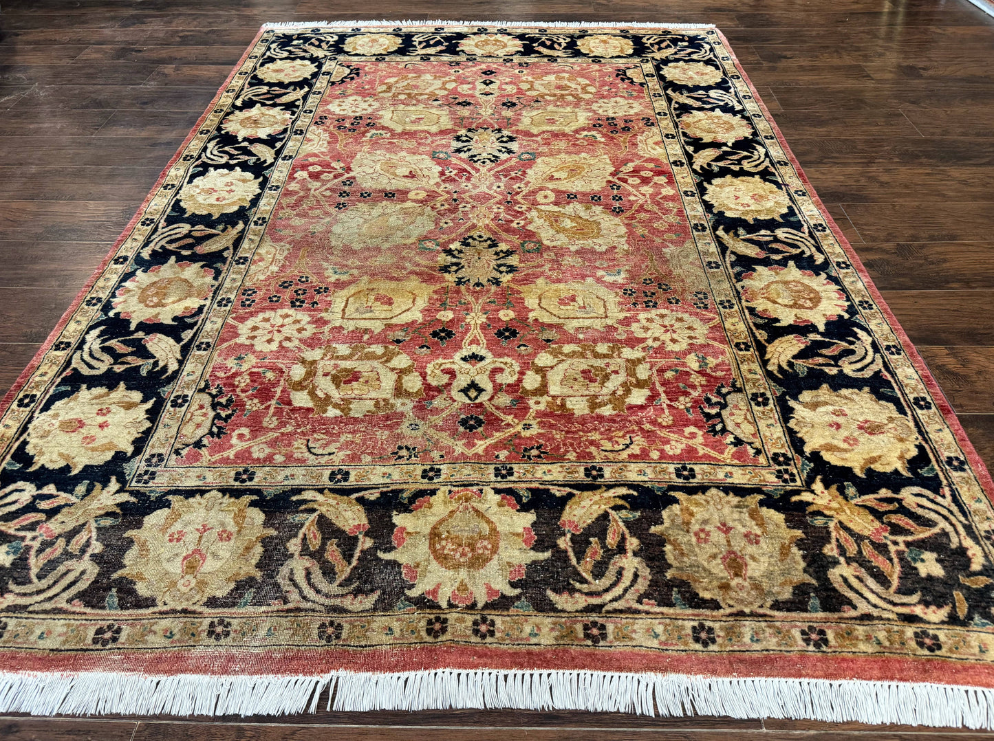 Indian Agra Rug 6x9, Allover Pattern, Traditional Wool Oriental Carpet - Nuvé