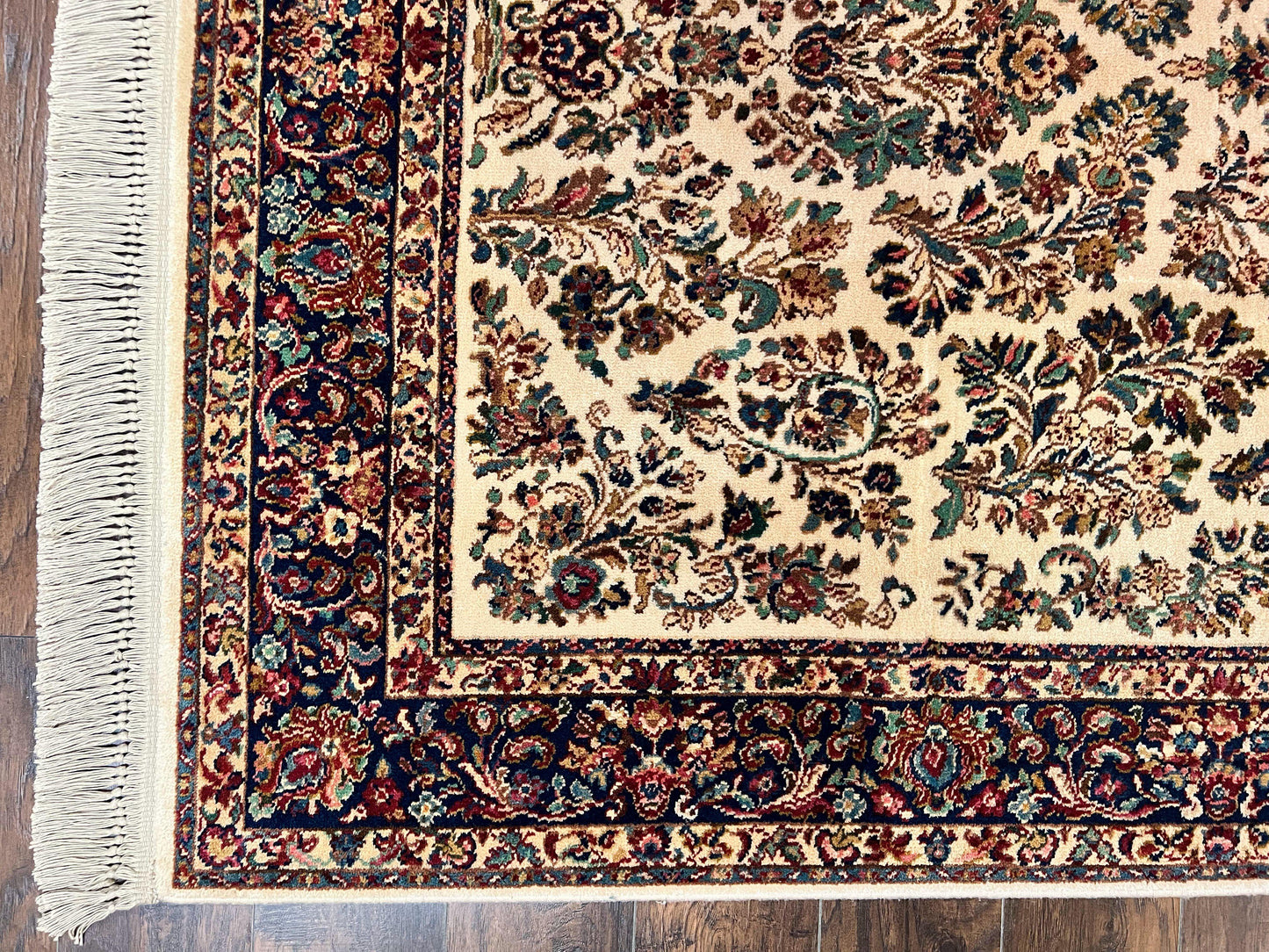 Karastan Rug 5.9 x 9 Ivory Sarouk #760, Vintage Wool Original Collection 700 Series, Discontinued - Nuvé