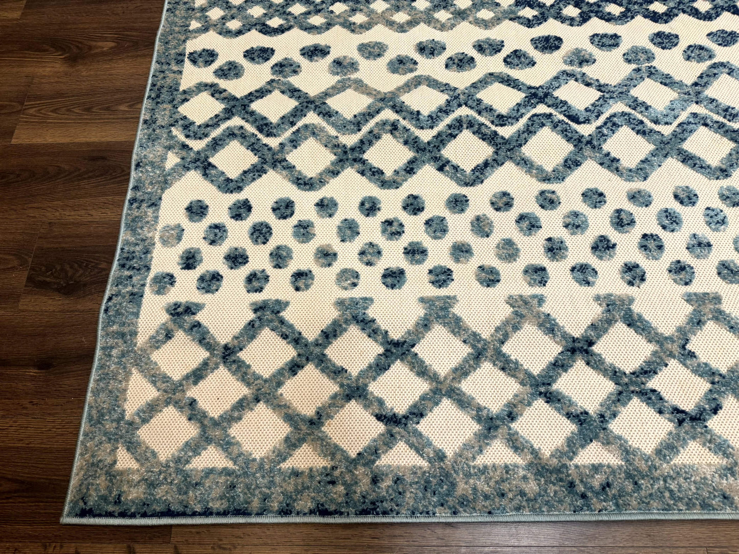 Modern Rug 8x10, Abstract Rug, Oat and Blue, Raised Pattern, Modway Rug Collection - Nuvé