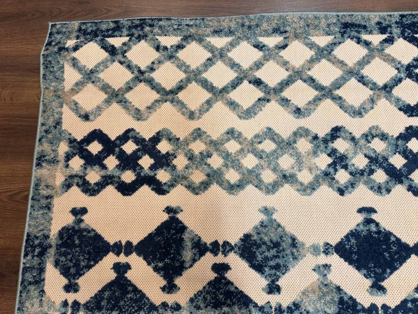 Modern Rug 8x10, Abstract Rug, Oat and Blue, Raised Pattern, Modway Rug Collection - Nuvé