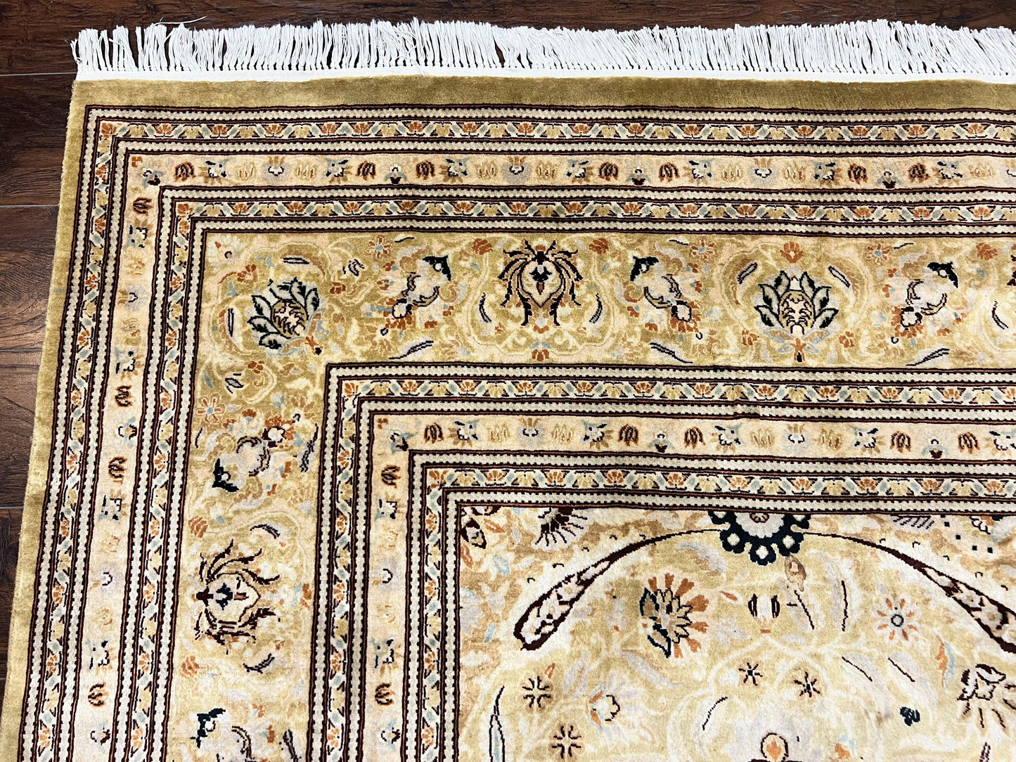 Pak Persian Rug 8x10, Wool Hand Knotted Vintage Carpet, Safavieh Rug, Gold Tan, 270 KPSI - Nuvé