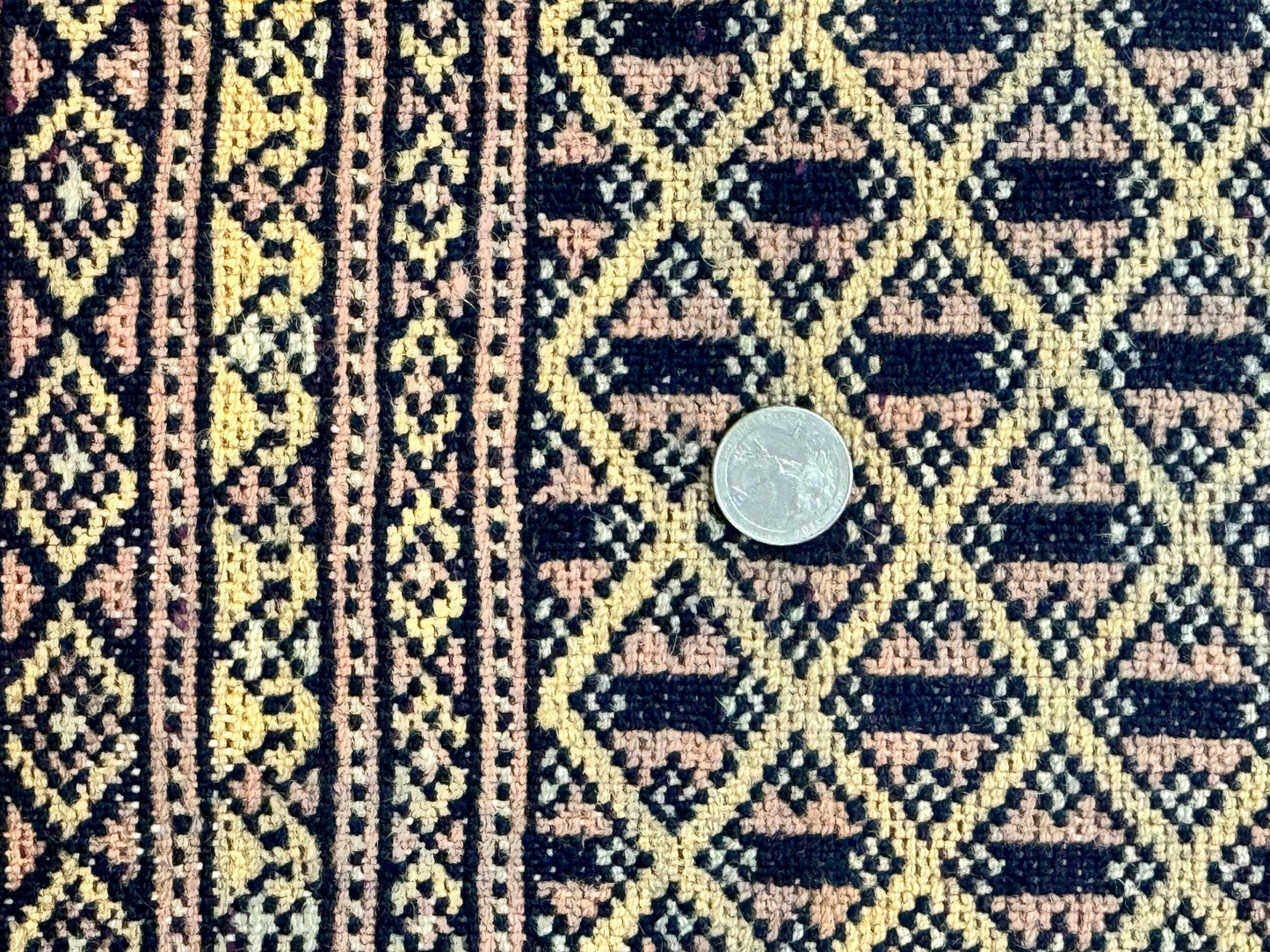 Pakistani Bokhara Turkoman Rug 9x11, Cream, Handmade Wool Vintage Carpet - Nuvé