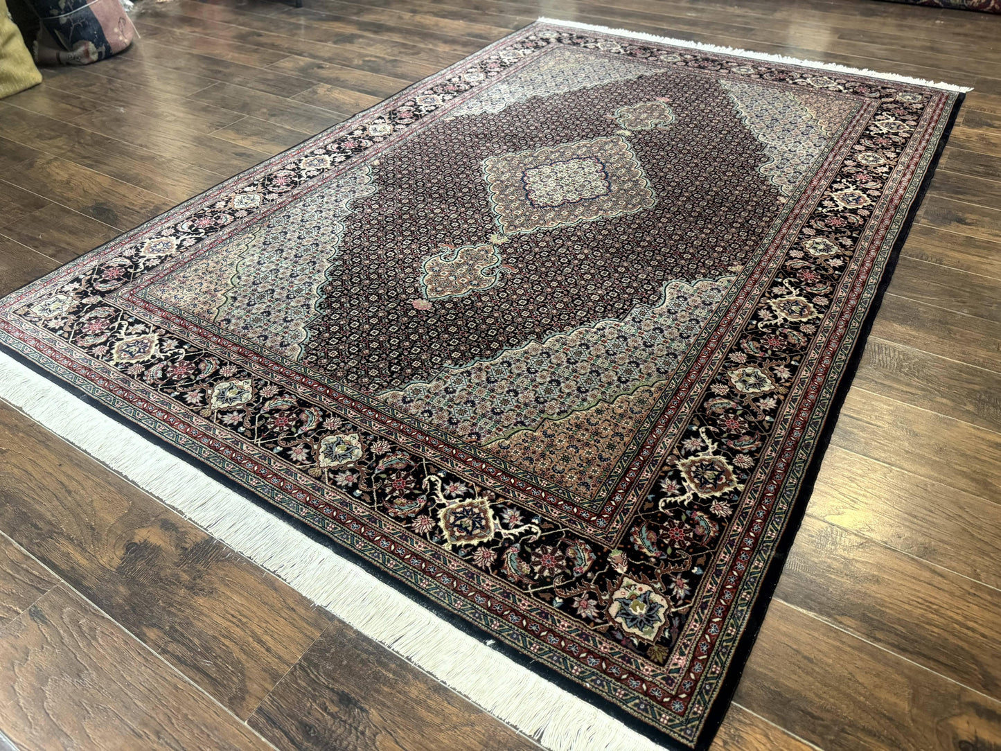 Sino Persian Rug 6x9, Herati Very Fine 400 KPSI, Black - Nuvé