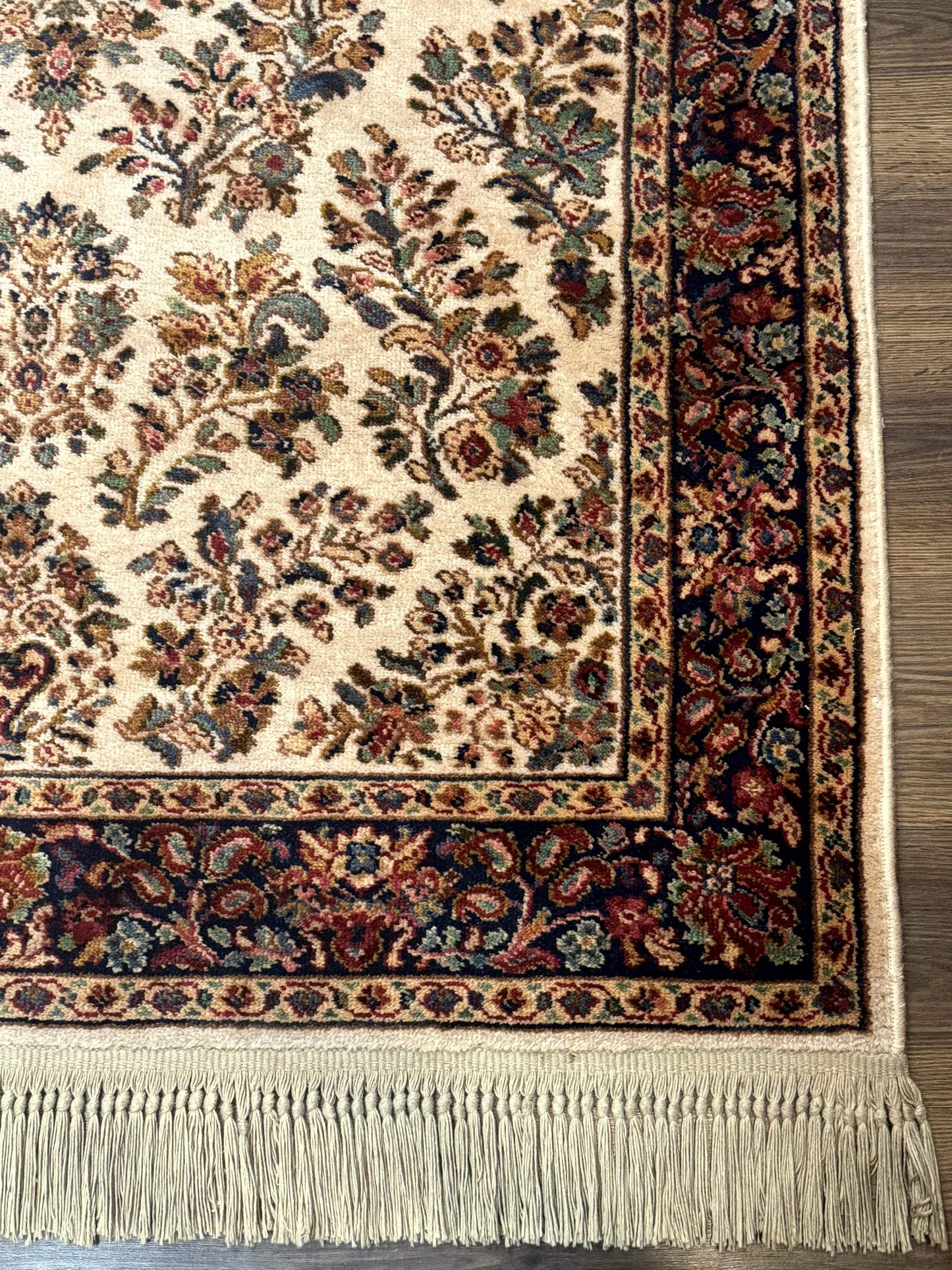 4x6 Karastan Rug Ivory Sarouk #760, Wool Vintage Original 700 Series - Nuvé