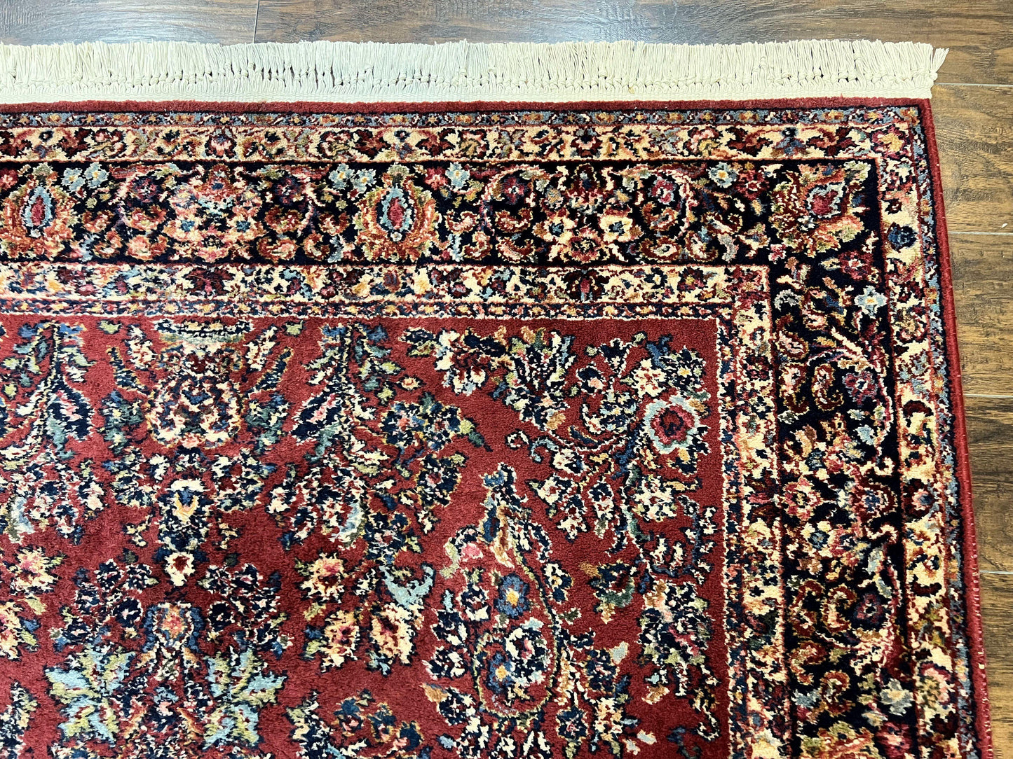 Karastan Rug 5.9 x 9 Red Sarouk #785, Wool Karastan Carpet, Original 700 Series, Vintage Karastan Oriental Rug Discontinued - Nuvé