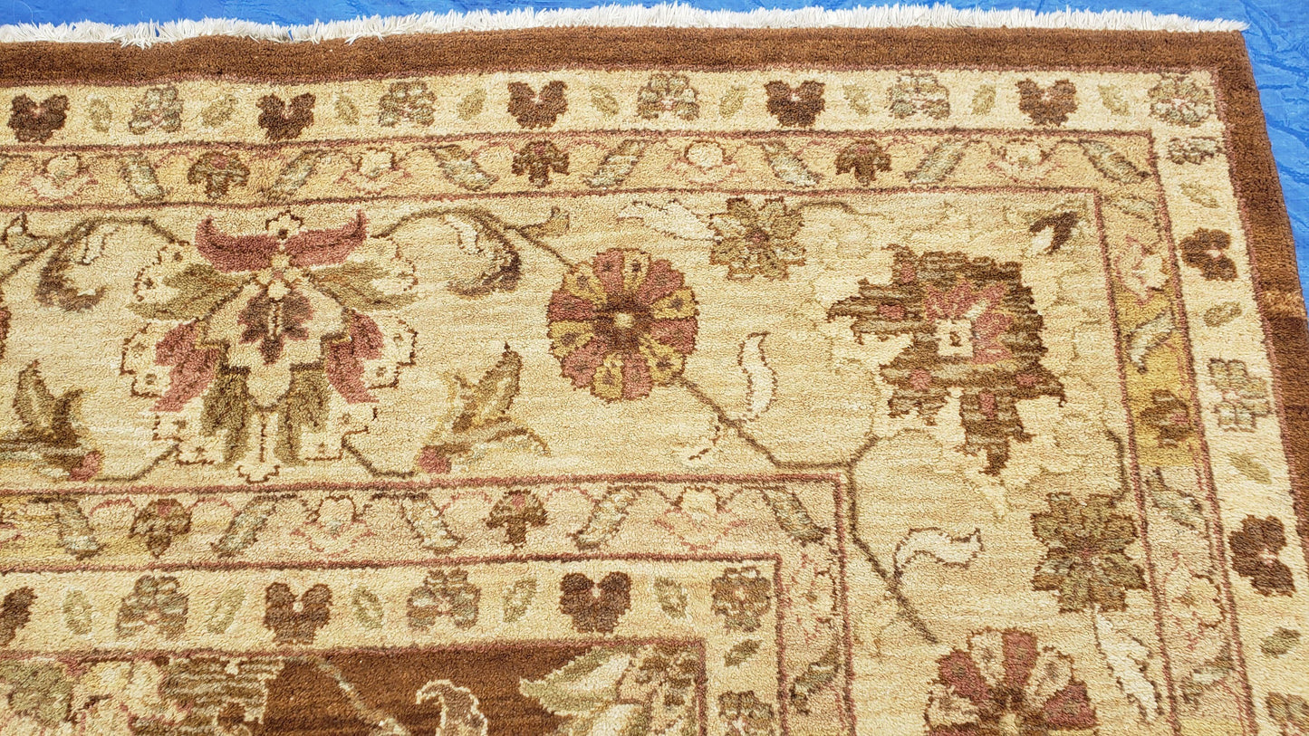 Indo Persian Rug 10x14, Mahal Sultanabad Oriental Carpet, Burnt Orange & Beige, Handmade Wool Area Rug - Nuvé