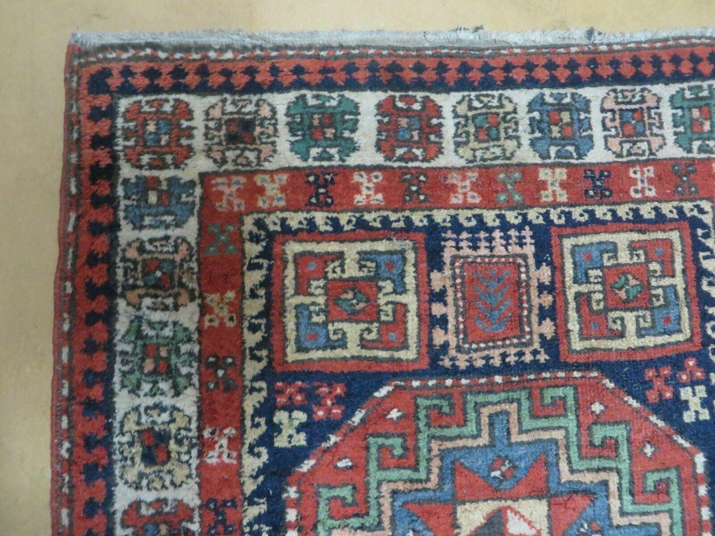 3 '4" X 10' Vintage Handmade Turkish Kazak Caucasian Wool Runner Rug Red Nice - Nuvé