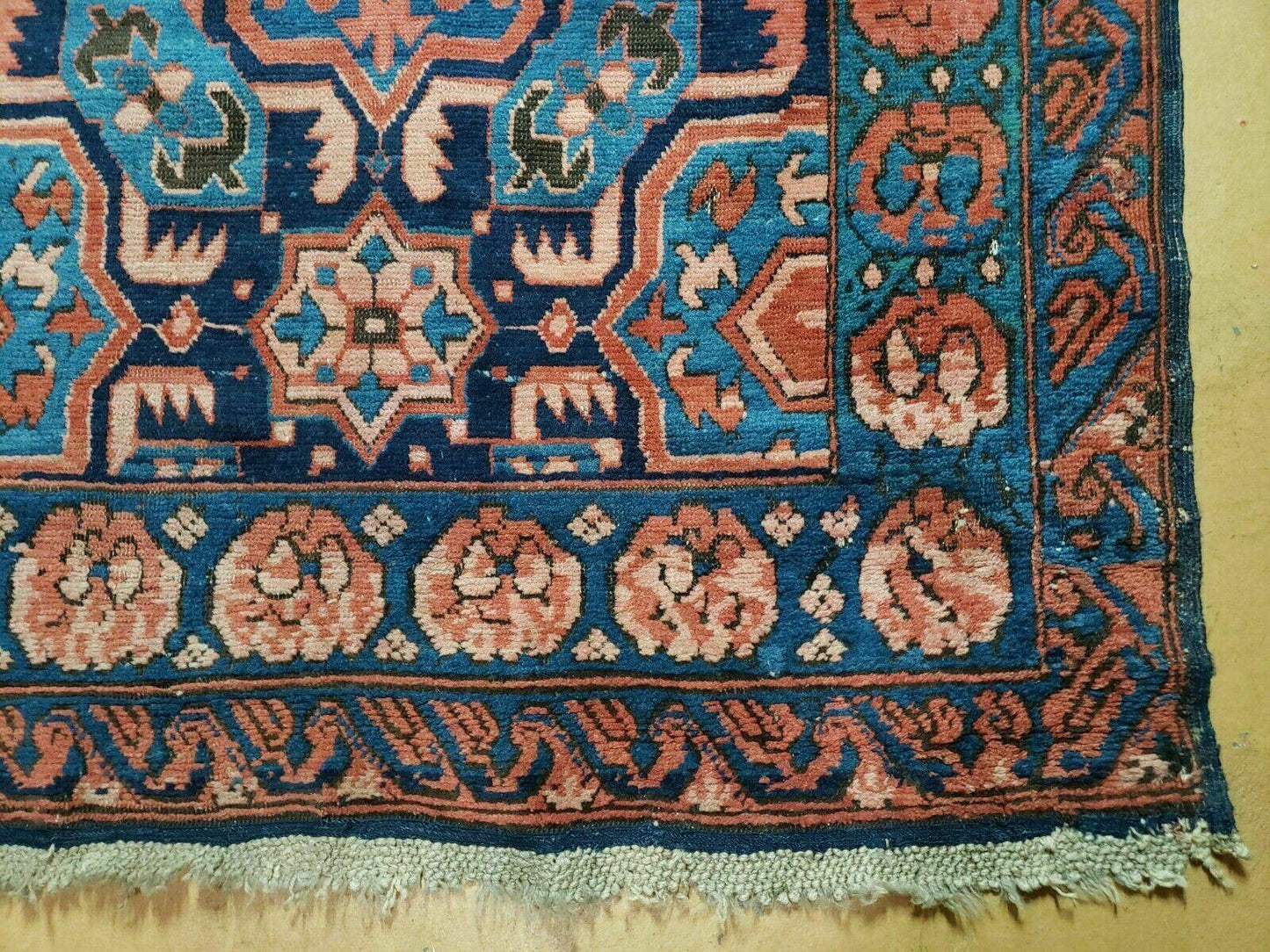 3'10" X 10' Antique Caucasian Seychor Rug Hand Made Wool Carpet Organic Dye Nice - Nuvé