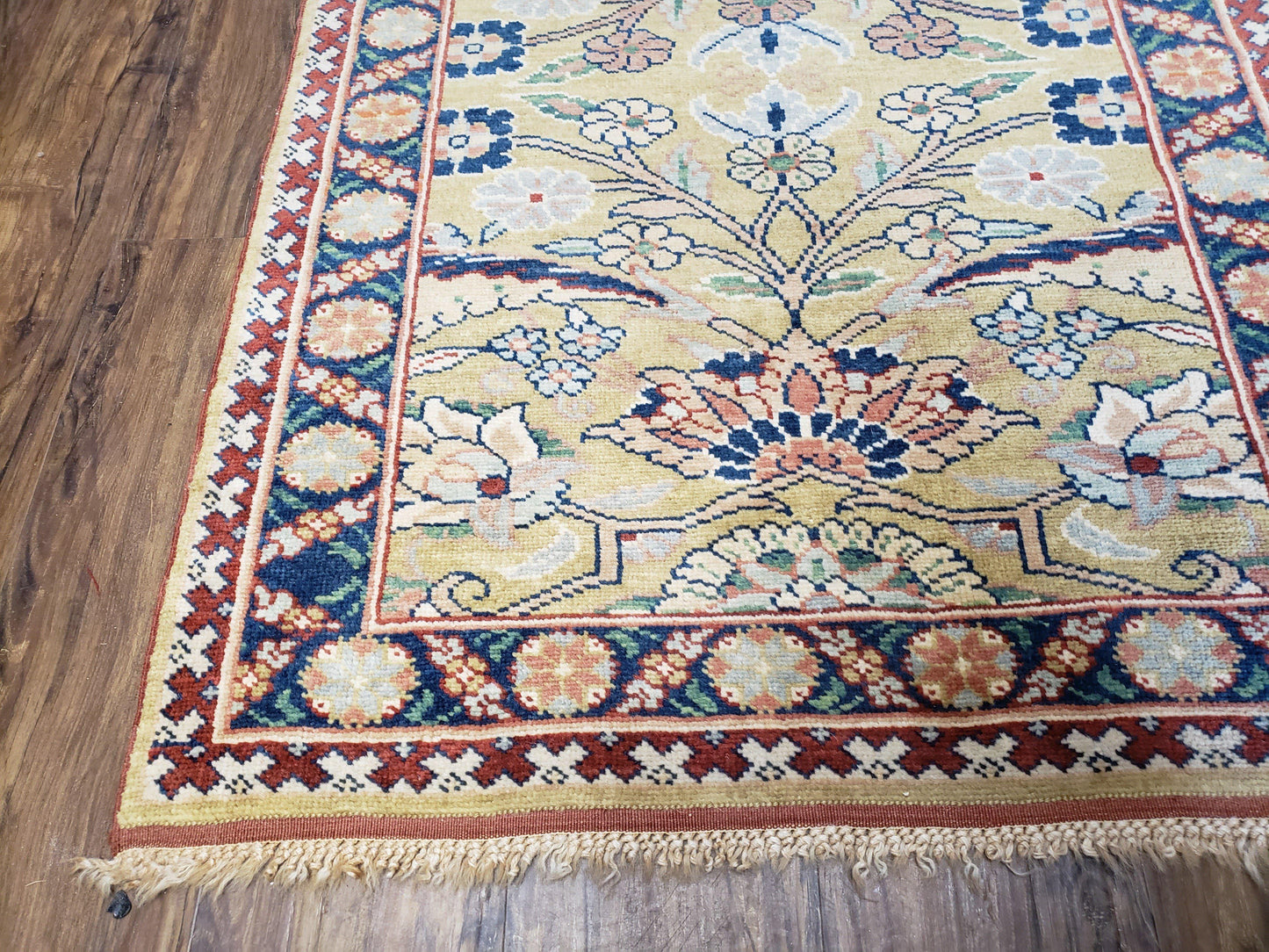 Hallway Runner Rug, Kitchen Runner, Sultanabad Hand Knotted Rug, Farmhouse Rug, 1950s Rug, Mahal Rug, Turkish Rug, Long Runner, Yellow - Nuvé