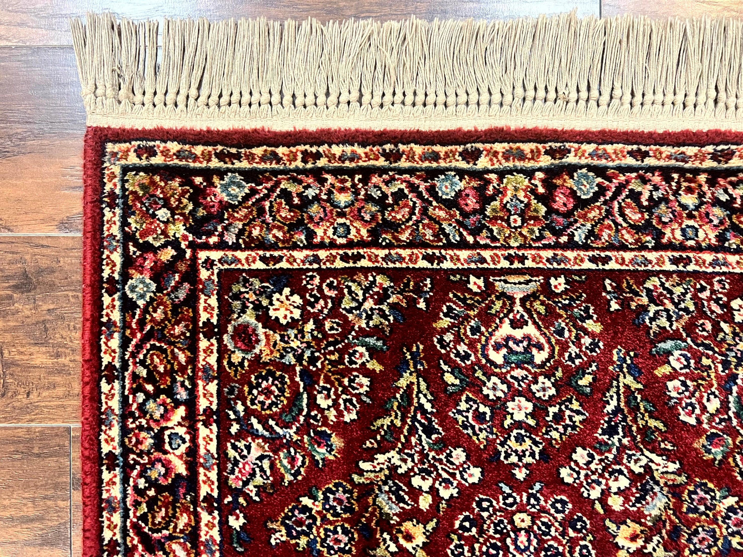 Karastan Rug 3x5 Red Sarouk #785, Small Karastan Wool Pile Rug, Original 700 Series, Discontinued Vintage Karastan Carpet - Nuvé
