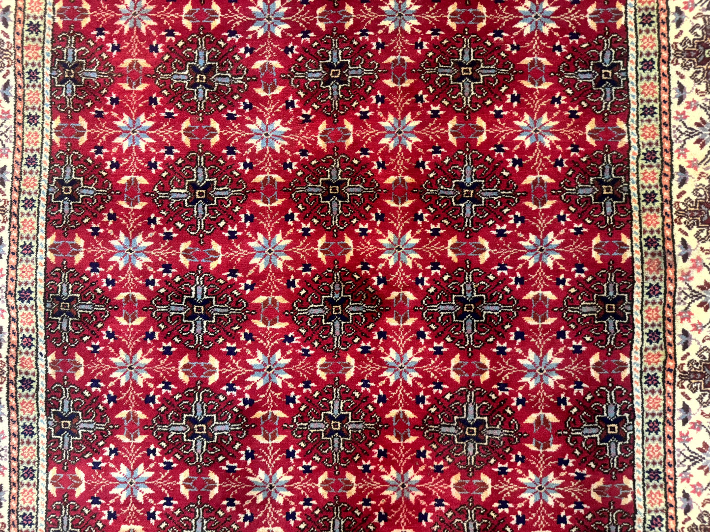 Turkish Sivas Rug 4x6, Red and Cream, Allover Design, Handmade Vintage - Nuvé
