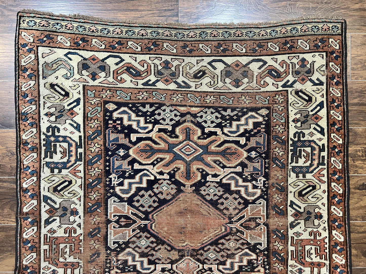 Antique Persian Tribal Runner Rug 4.6 x 9.8, Kurdish Runner, Rug for Hallway or Kitchen, 1920s Carpet, Wool Handmade Rug - Nuvé