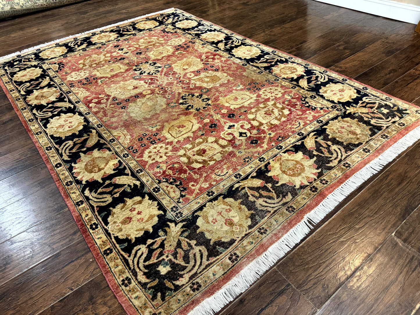 Indian Agra Rug 6x9, Allover Pattern, Traditional Wool Oriental Carpet - Nuvé