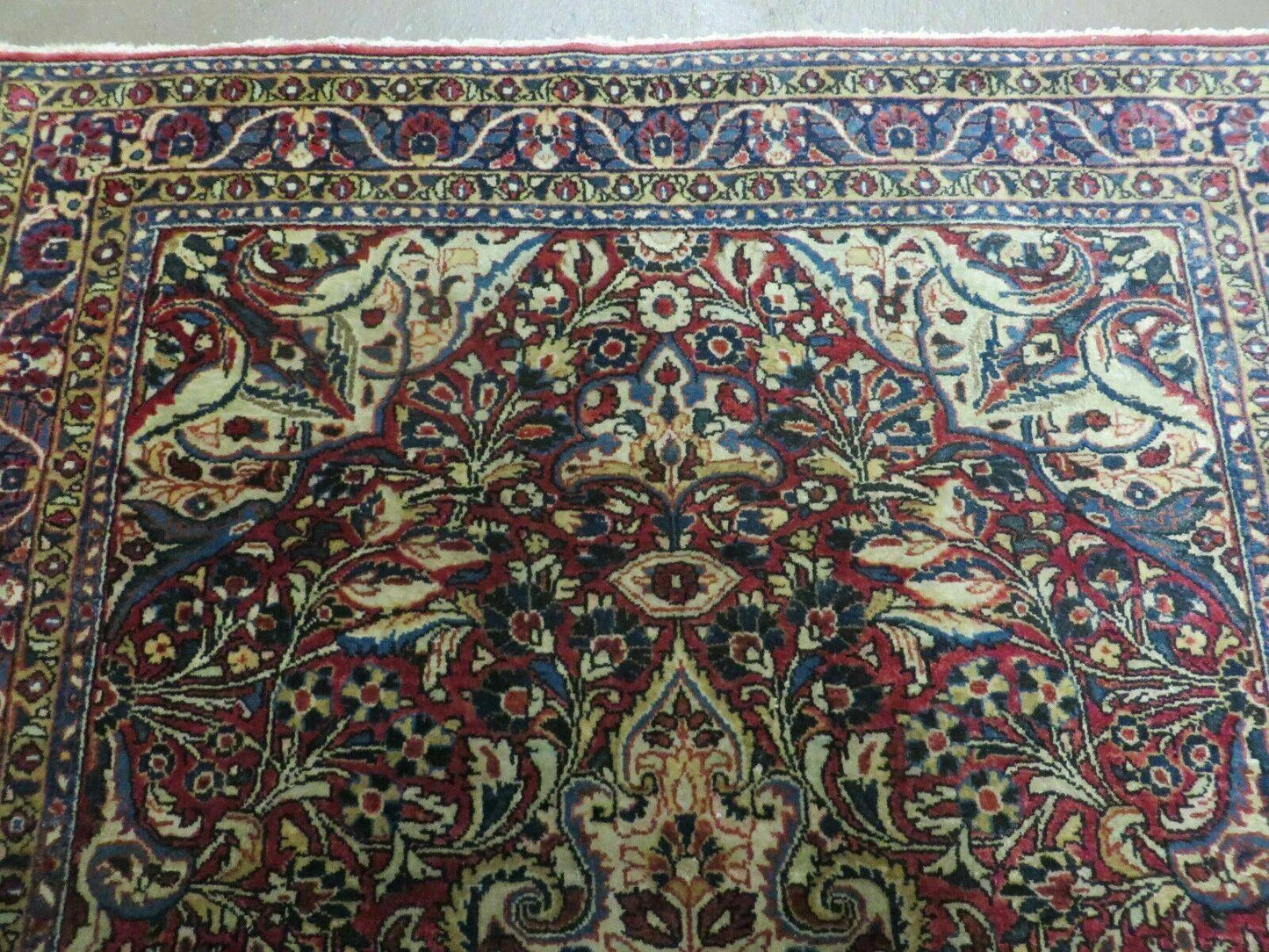 3' 5" X 5' Antique Handmade Indian Agra Fine Weave Wool Rug Organic dye Nice - Nuvé