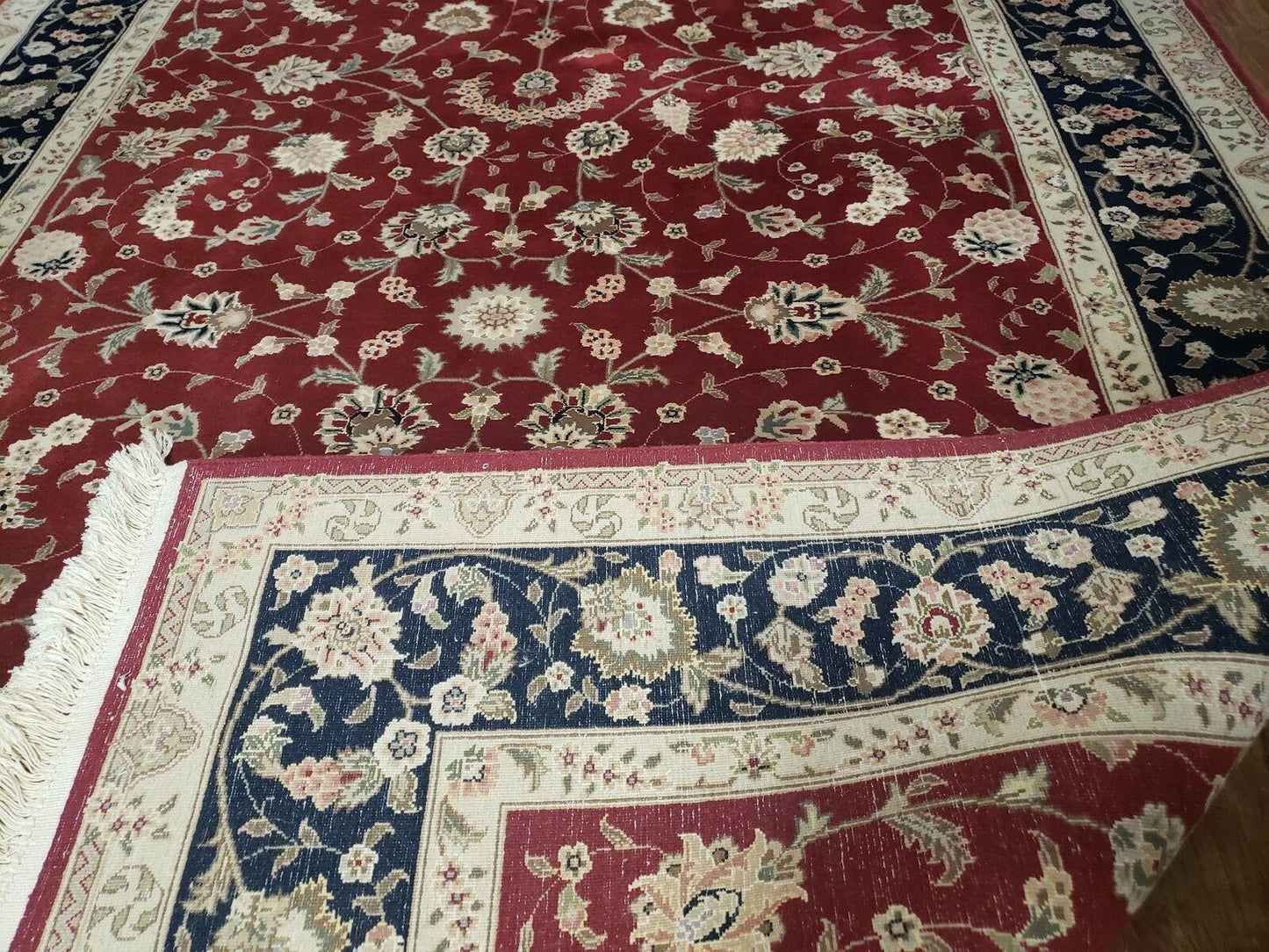 6' X 9' Vintage Fine Oriental Floral Handmade Wool Rug Vegetable Dyes Red Nice - Nuvé