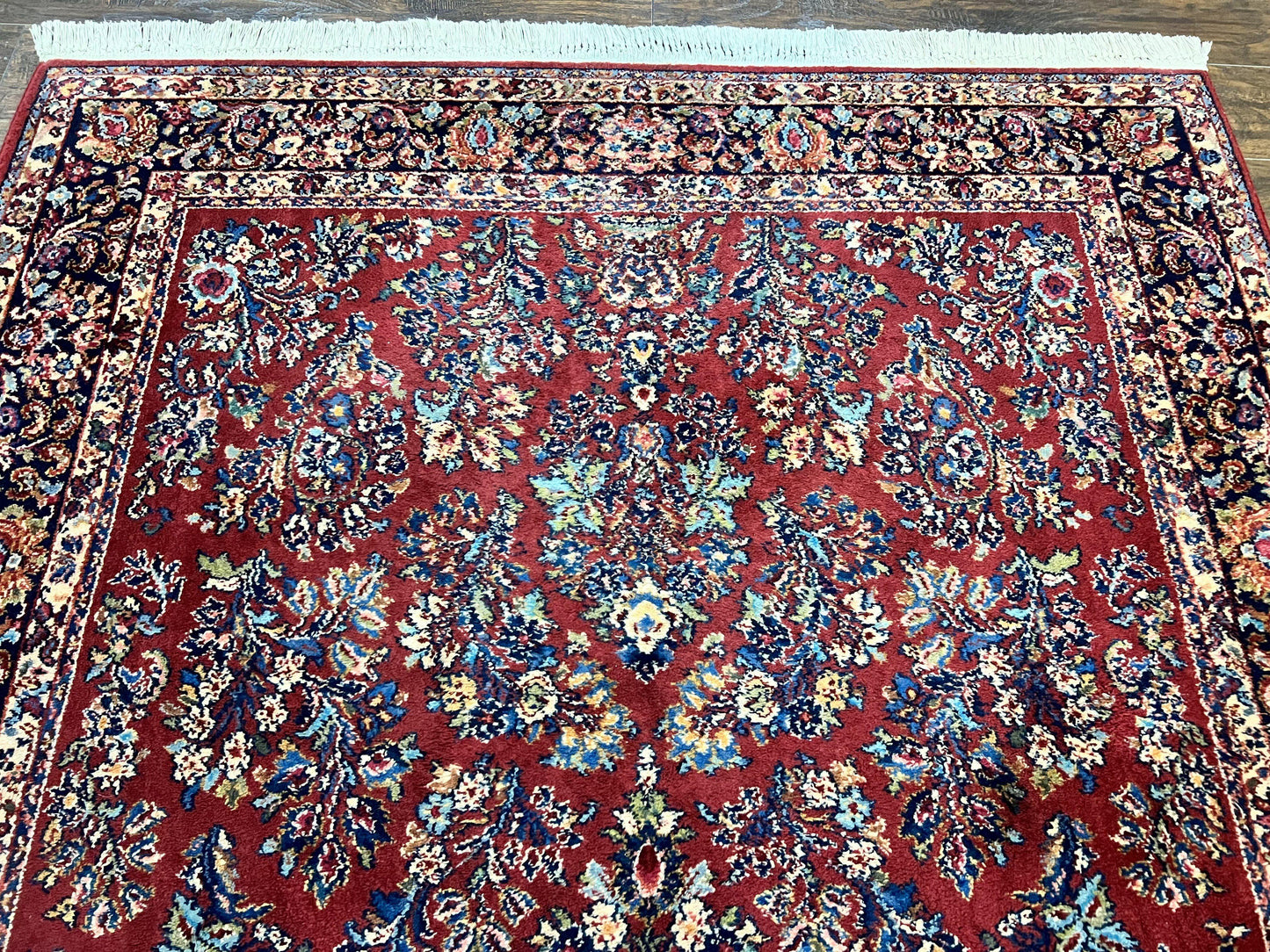Karastan Rug 5.9 x 9 Red Sarouk #785, Wool Karastan Carpet, Original 700 Series, Vintage Karastan Oriental Rug Discontinued - Nuvé