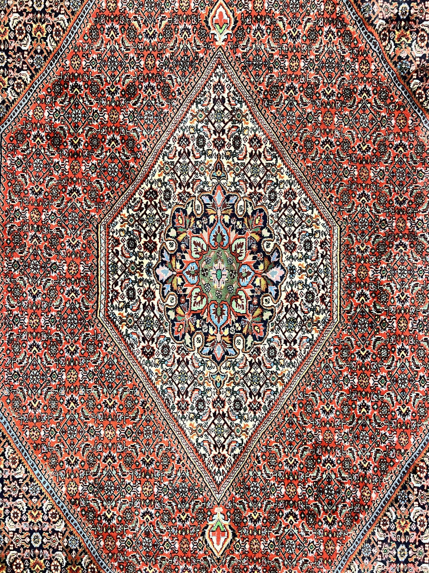 Persian Bidjar Rug 5x10, Wool Hand Knotted Vintage Carpet, Highly Detailed, Mahi Herati Pattern, 5 x 10 Oriental Rug - Nuvé