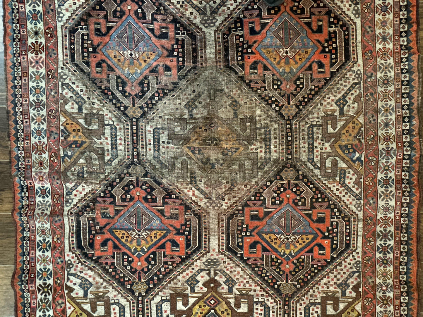 Antique Persian Qashqai Rug 5x8, Persian Tribal Rug, Khamseh Rug - Nuvé