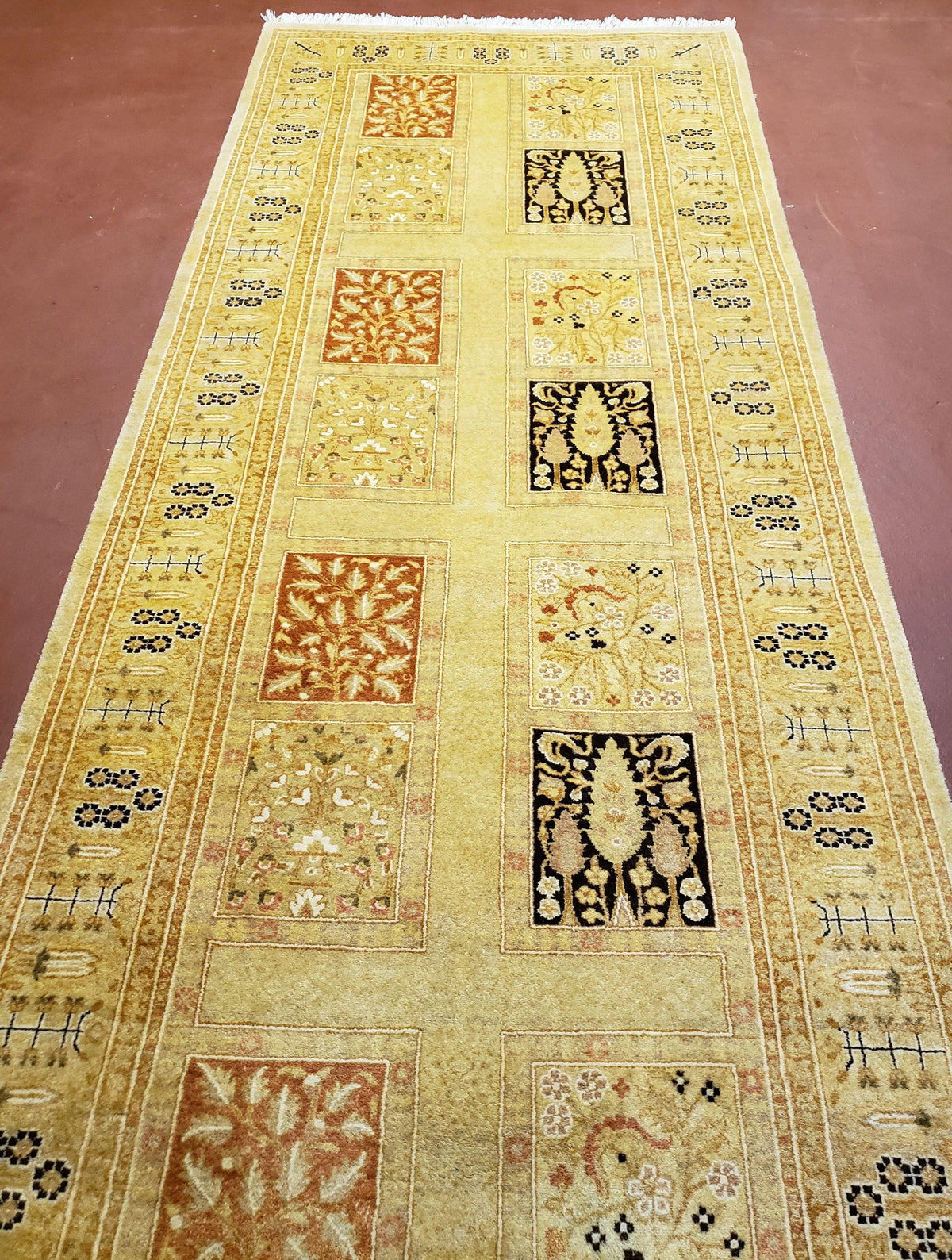 3' 2" x 12 ' 6" Pak Persian Safavieh Runner Haji Jalil Fine Runner Rug 3ft Runner 12ft Runner 13ft Runner Panel Design Runner Hand-Knotted