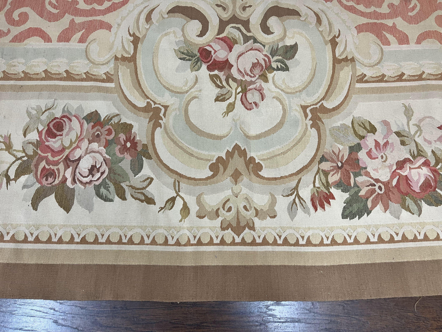 Aubusson Rug 10x14, Wool Handmade Vintage Carpet, Elegant French European Design Rug, Large Room Sized Aubusson Rug, Stark Carpet - Nuvé