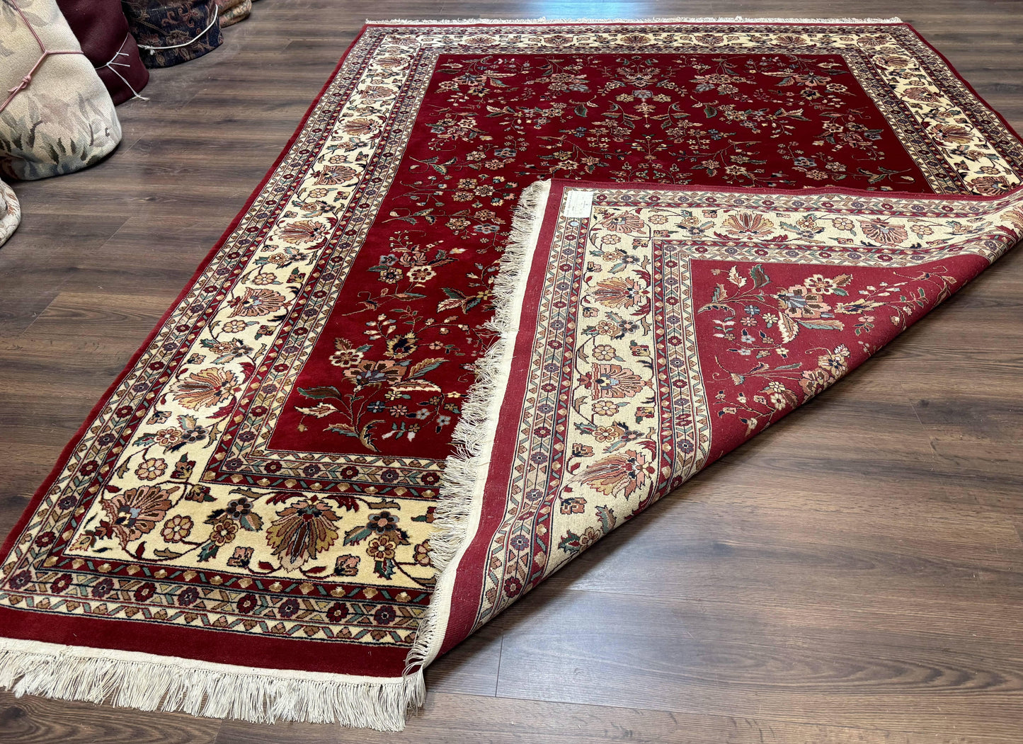 Indo Persian Rug 8x10, Red and Cream, Floral, Pande Cameron - Nuvé