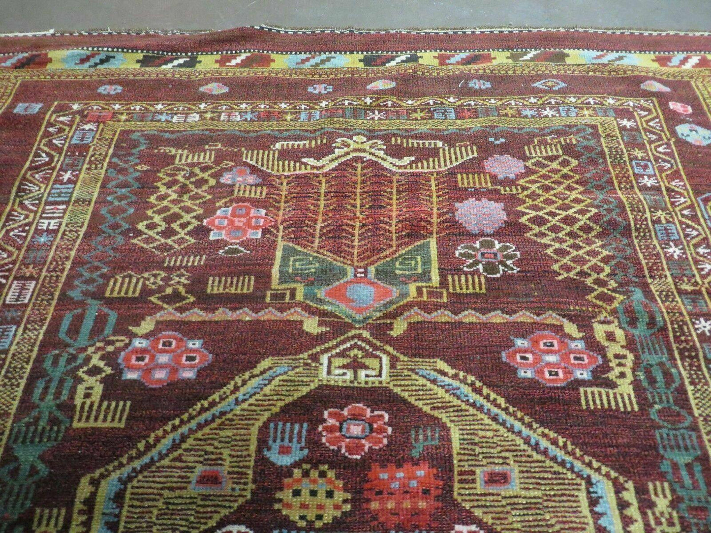 4' X 6' Antique Handmade Caucasian Shirvan Russian Armenian Wool Rug Colorful - Nuvé