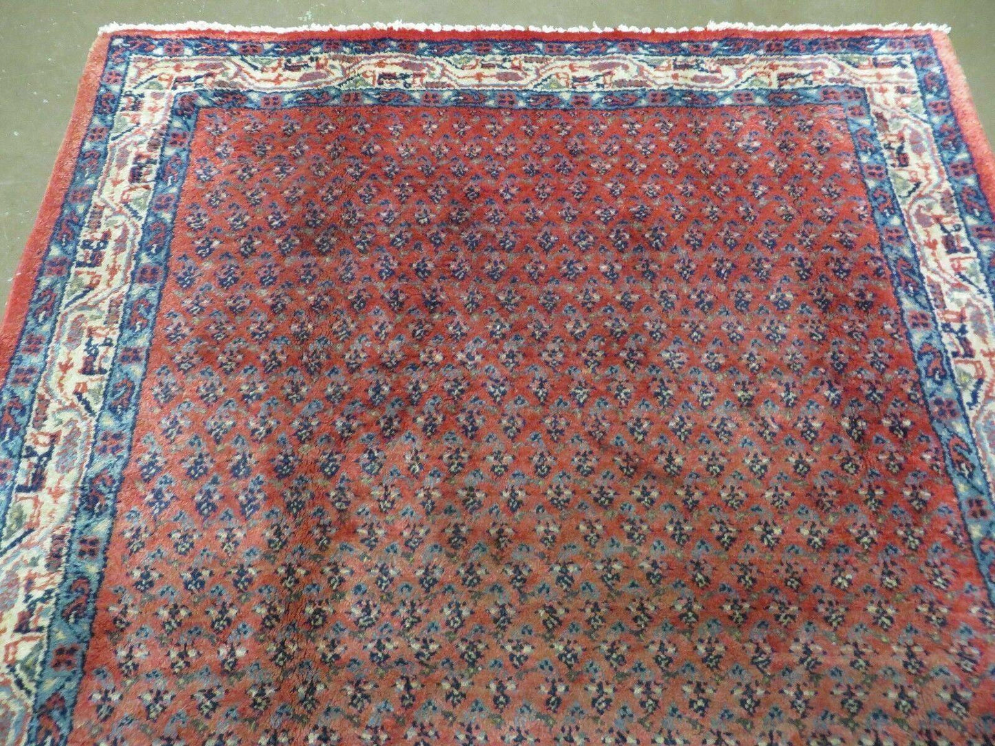 Antique Persian Seraband Runner 3.7 x 11 - Red, Wool, Mir Pattern - Nuvé
