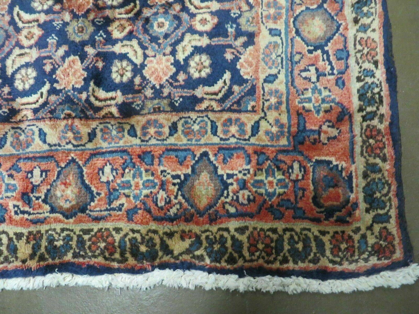 3'7" X 10' Antique Handmade India Floral Oriental Wool Runner Rug Organic Blue - Nuvé