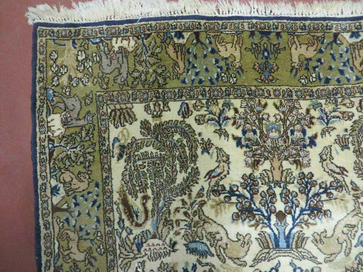 4' X 6 Handmade India Oriental Fine Pictorial Tree Of Life Wool Silk Rug Wow - Nuvé