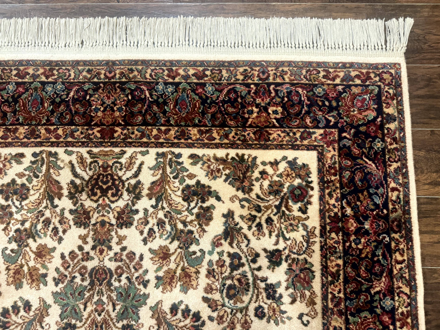 Karastan Rug 5.9 x 9, Ivory Sarouk #760, Wool Pile, Original 700 Series, Vintage - Nuvé