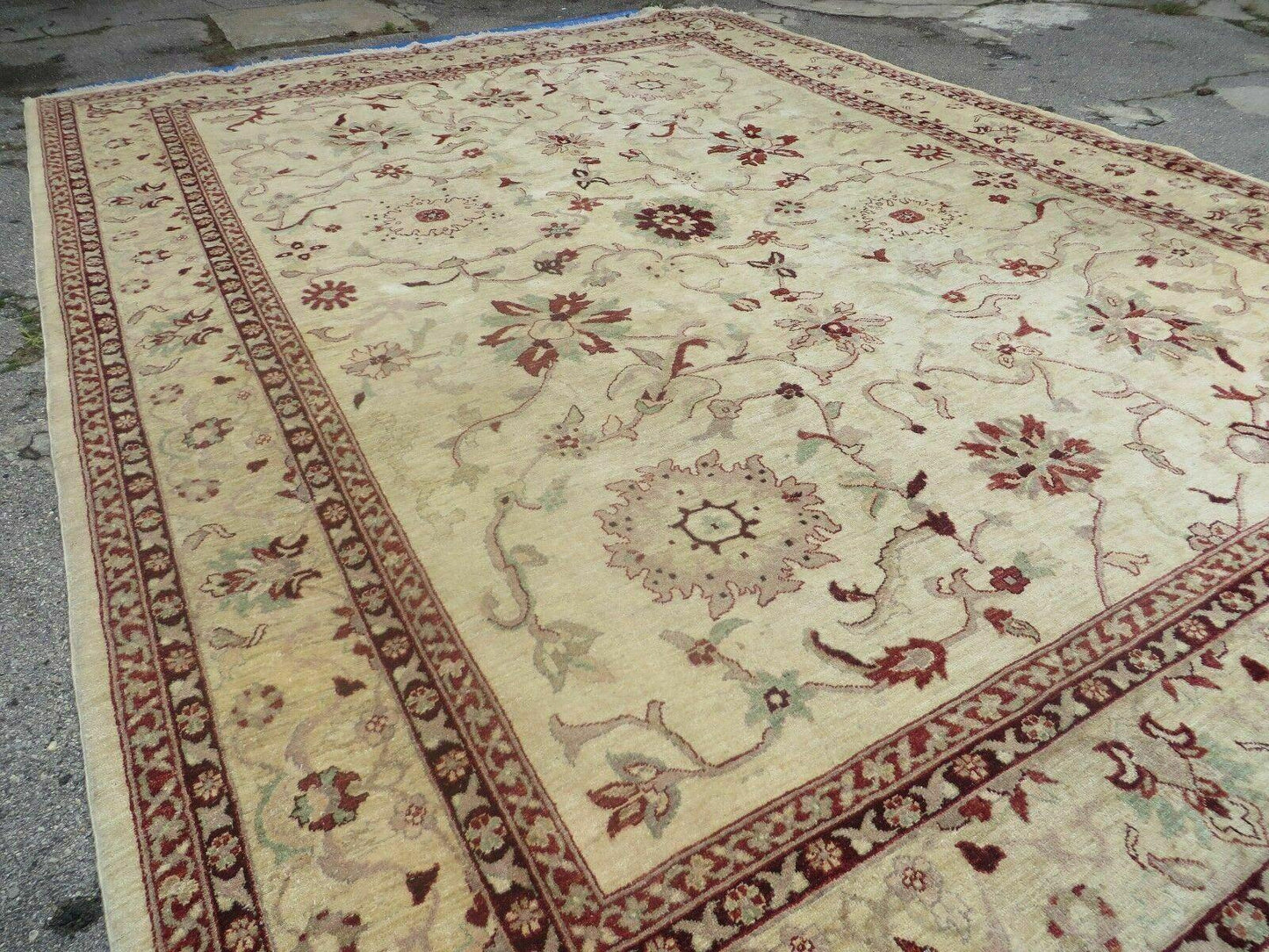 10' X 14' Vintage Hand Knotted Made Indian Agra Wool Rug Vegetable Dyes - Nuvé